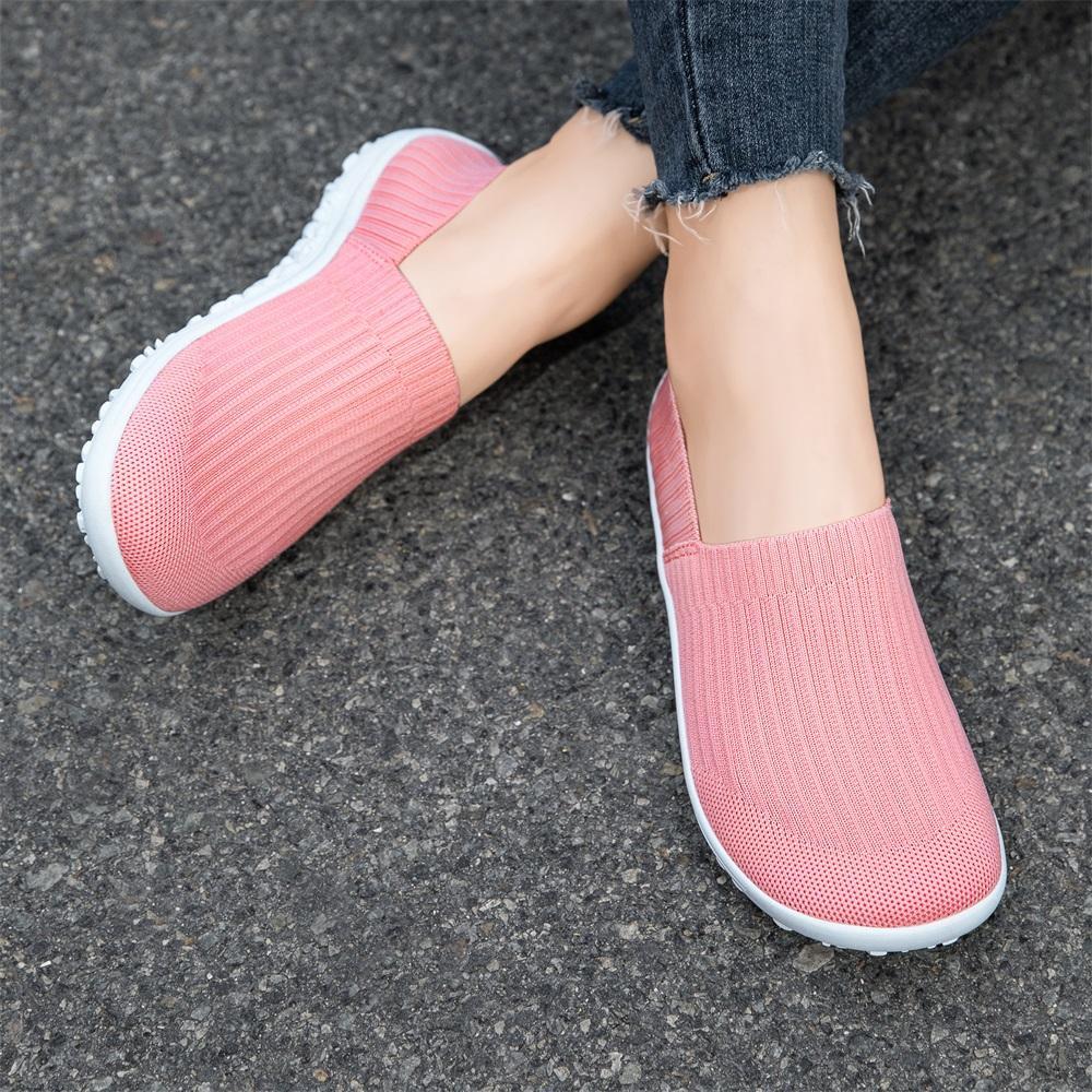 Women's Slip-On Barefoot Flats Casual Fashion Comfortable Shoes Lightweight Breathable Knitted Material Zero Drop Anti-slip Sole Minimalist Walking SpringStatements
