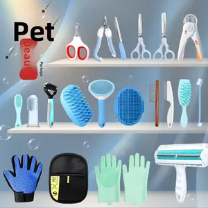 Complete Grooming Kit for Dogs & Cats, Easy Brushing, Knot Removing, Trimming & Nail Clipping, Practical for Home Use