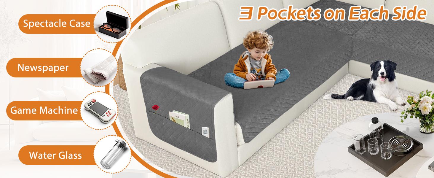 Waterproof Corner Sectional Couch Covers for Dogs Pet L Shape Sofa Cover Washable Velvet Large Couch Cushion Protector for Sectional Sofa Non Slip U Slipcovers (Dark Grey, X-Large) Waterproof Corner Sectional Couch Covers for Dogs Pet L Shape Sofa Cover Washable Velvet Large Couch Cushion Protector for Sectional Sofa Non Slip U Slipcovers (Dark Grey, X-Large)