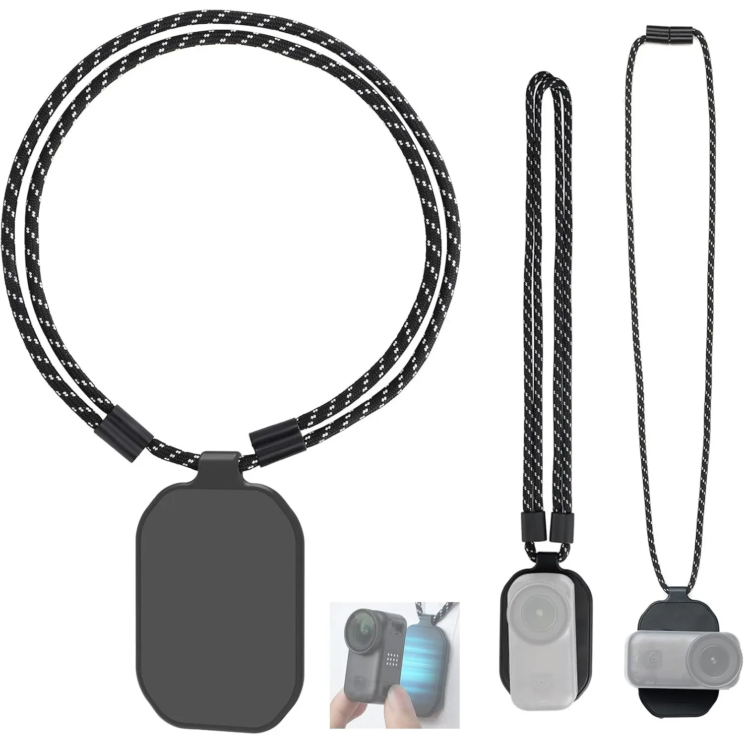 Magnet Mount Neck Strap for DJI Osmo Nano, Insta360, GO 3, GO 3S, DJI Mic 3 2 1, Magnetic Pendant with Neck Strap, Neck Mount POV/Vlog Selfie Free Hands Vlog Accessories