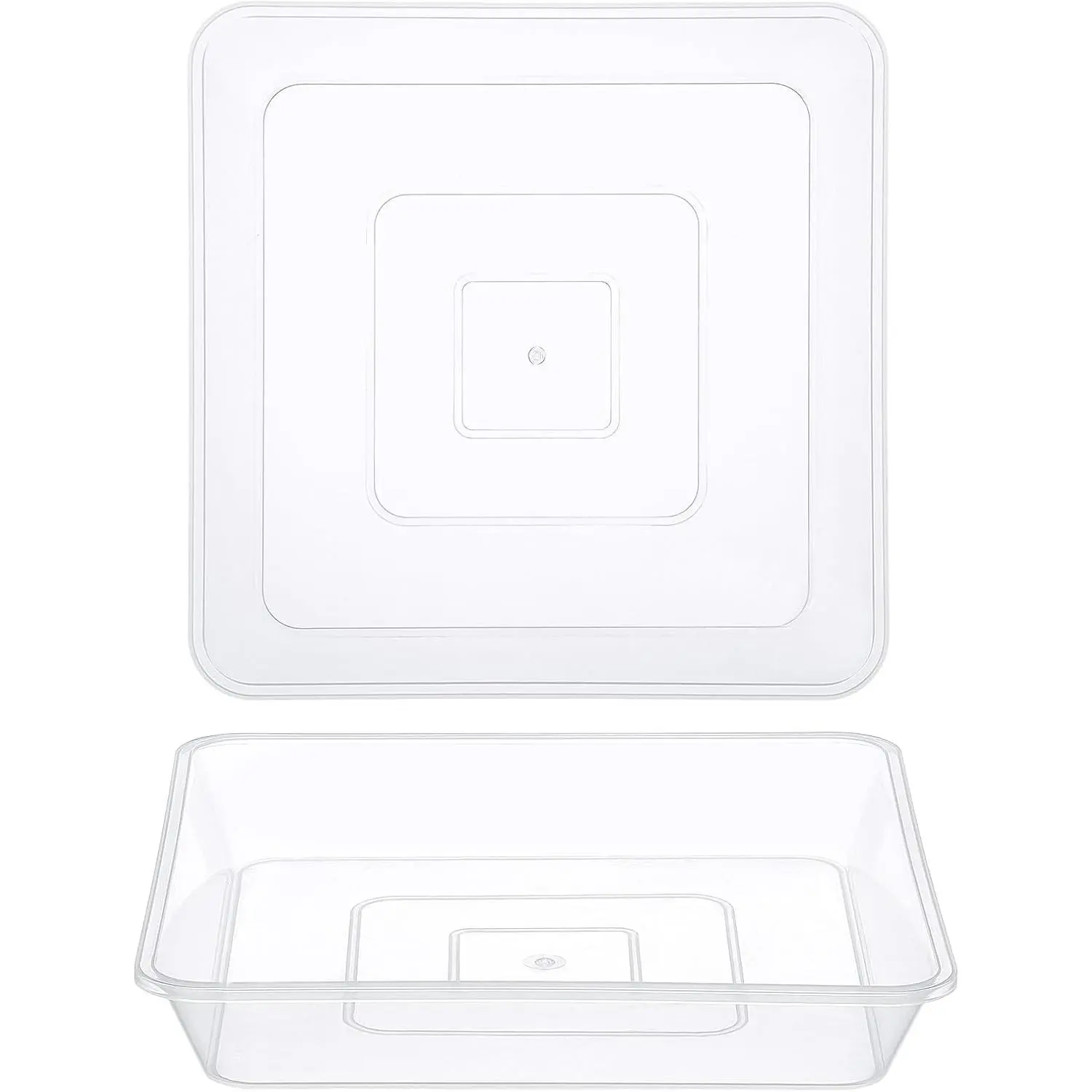 8 Inch Plastic  -Fits 5-6 Inch Pot Bottom, 2 count Clear Pebble Tray for  Humidity, Flower  Drip Trays for Indoor & Outdoor