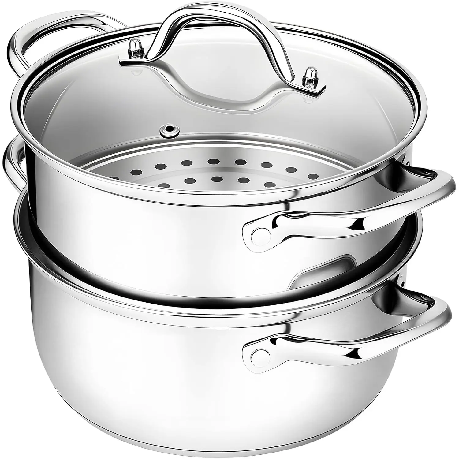 3.2QT Stainless Steel Steamer for Cooking with Food Steamer Basket