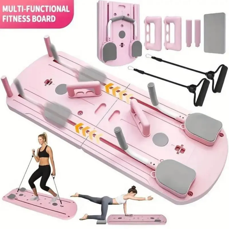 8-in-1 Home Multi-Functional Abdominal Muscle Exercise Board, Foldable Portable Yoga Board (Purple)