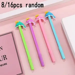 Dolphin Neutral Pen, 0.5mm Tip, Smooth Writing, Quick-Dry, Non-Splotch, Safe Material, Suitable for Left-Handed, Random Quantity 8/16