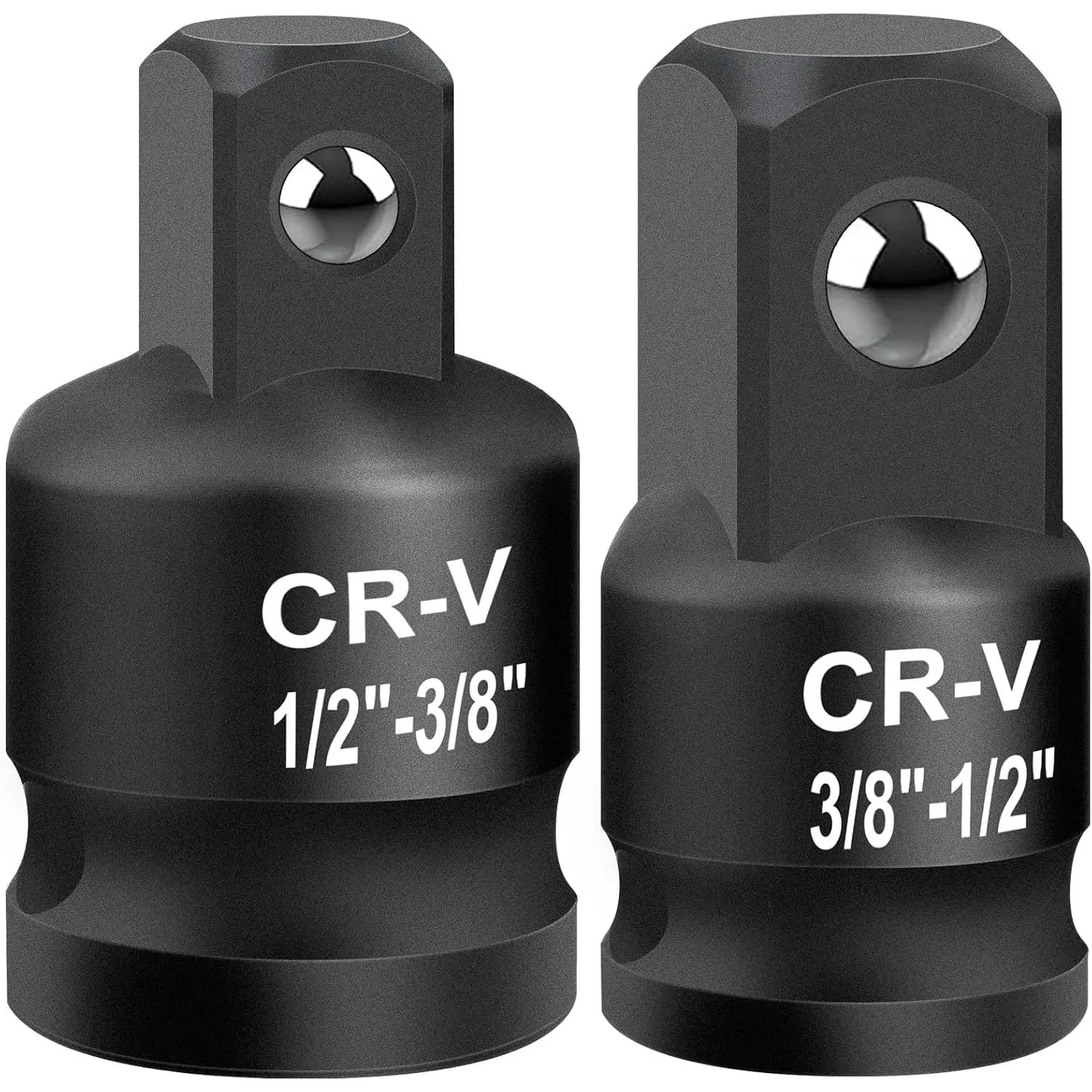 2 count  Socket Adapter and Reducer Set, 1/2" to 3/8" & 3/8" to 1/2" Inch Square Drive Wrench Adapter, CR-MO Steel, for Drill, Breaker Bar, Ratchet Drive, Christmas Stocking Stuffers for Adults