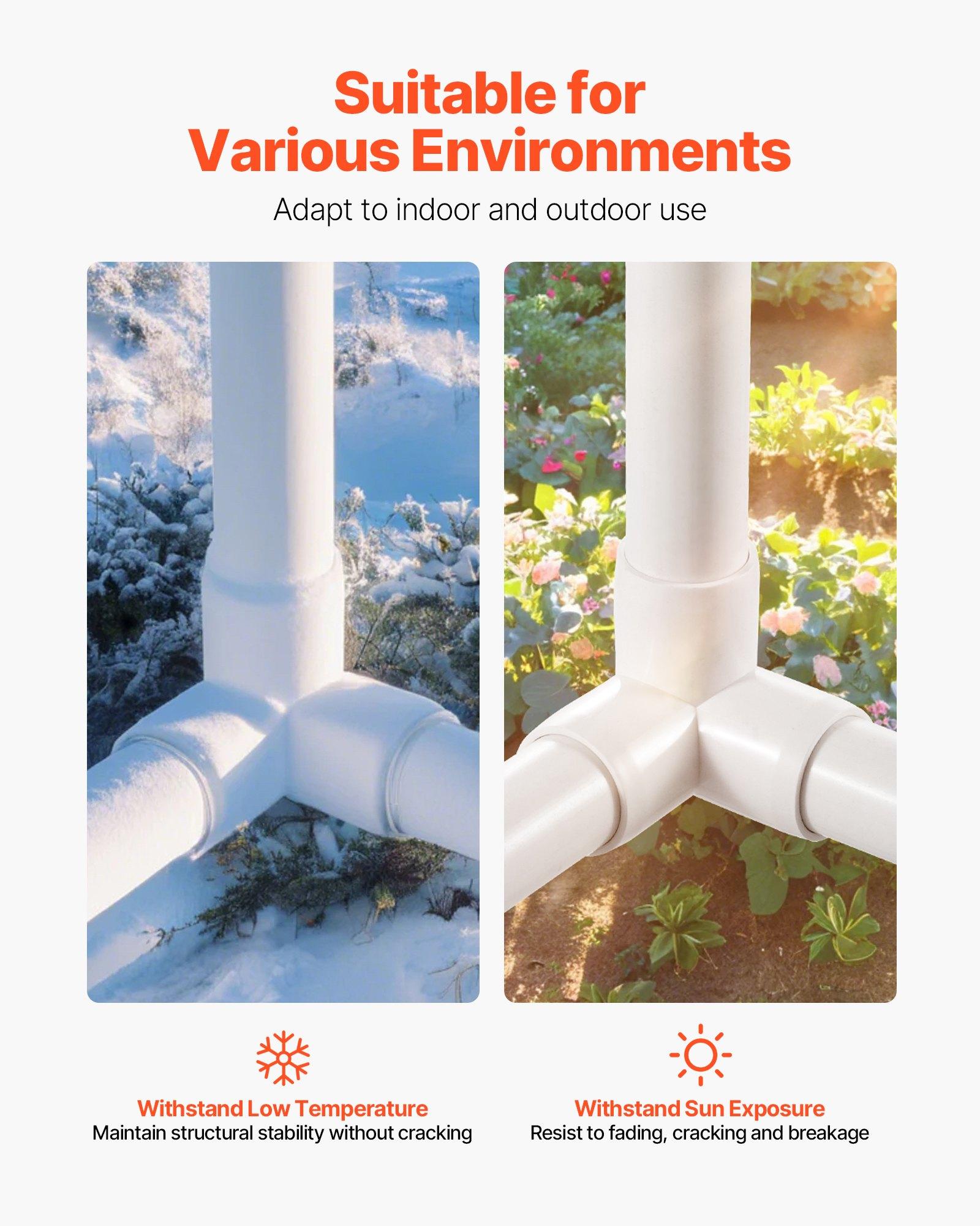 VEVOR 3-Way PVC Fittings, 1-inch PVC Pipe Joints Elbow Connector, 10 ...