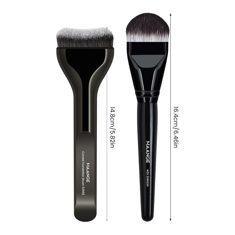 MAANGE 2pcs Facial Makeup Brush Set, Professional Foundation Brushes Contoured Foundation Brush for Blending & Powder Application, Essential Beauty Tools for Daily Use, Beauty Duo Brush, Makeup Accessories Gifts for Friends