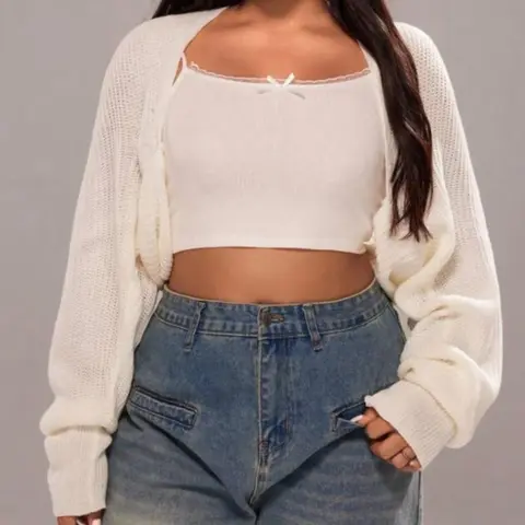 Plus Size New Batwing Sleeve Long Sleeve Women's Knitted Cardigan Sweater, Perfect for Winter and Fall, Casual and Comfortable Style