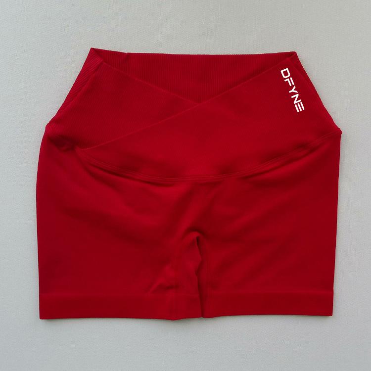 DFYNE Women's Three-Point Fitness Shorts, Peach-Shaped Hip-Lifting Yoga Pants, Seamless Breathable High-Waisted Style, Visually Lengthens Leg Proportions