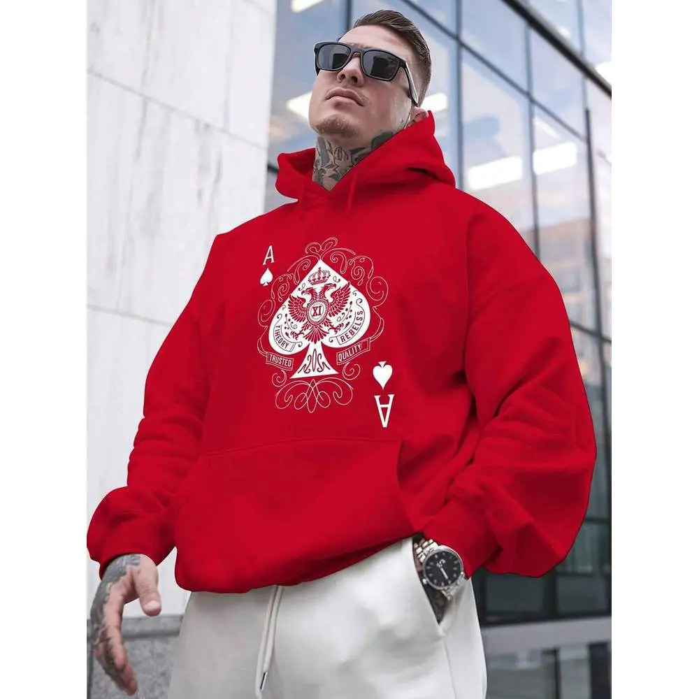 Men's Autumn And Winter Plush Hoodie, Fashionable American-Style Top, Perfect As A Gift