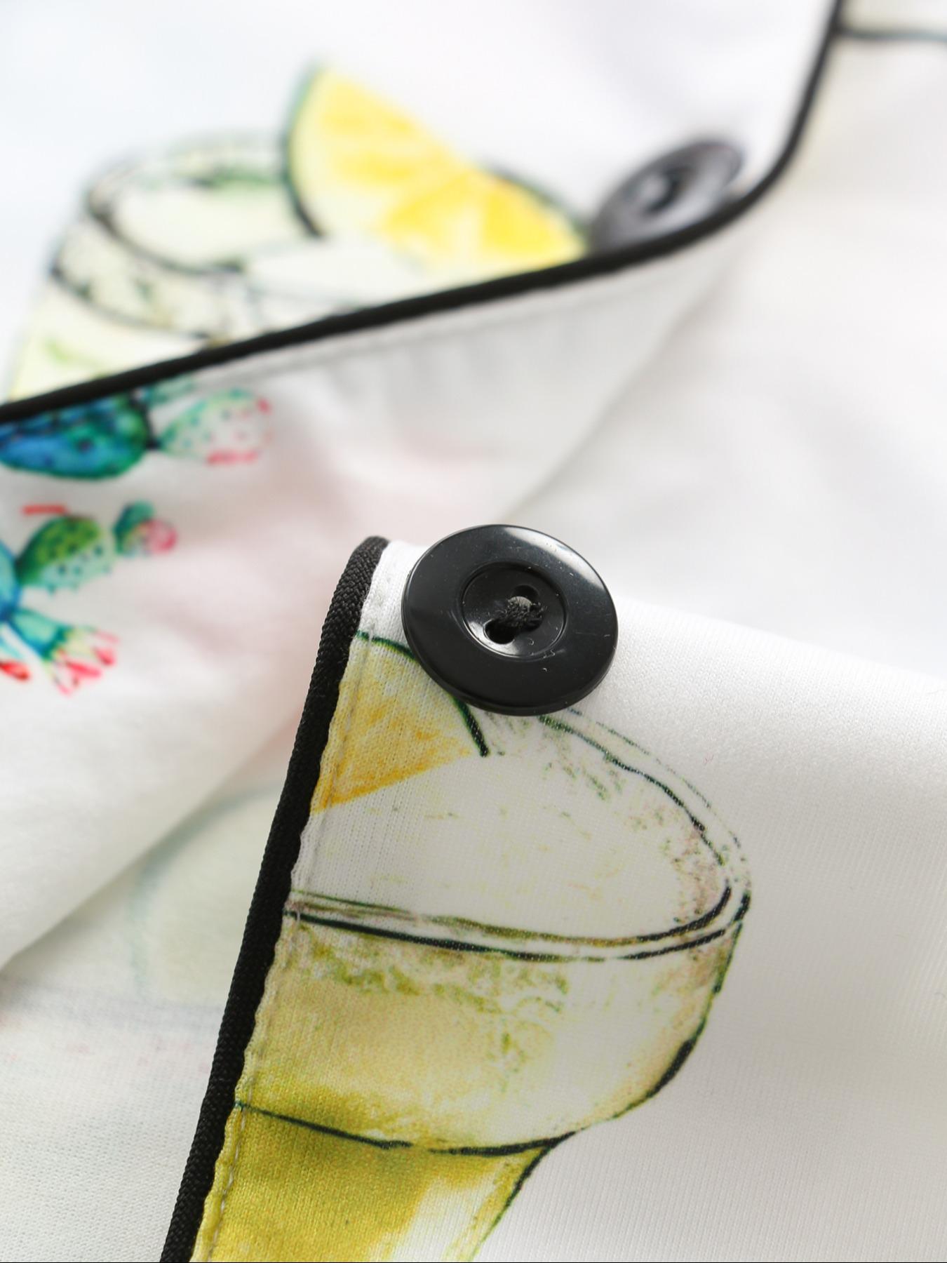 Women's Short Sleeve Pajama Set, Button Front Chest Pocket Design Lapel Neck Top & Elastic Waist Shorts Pj Set, Ladies Sleepwear, Breathable Stylish Pajama, Shortsleeve Womenswear, Loungewear, Homewear