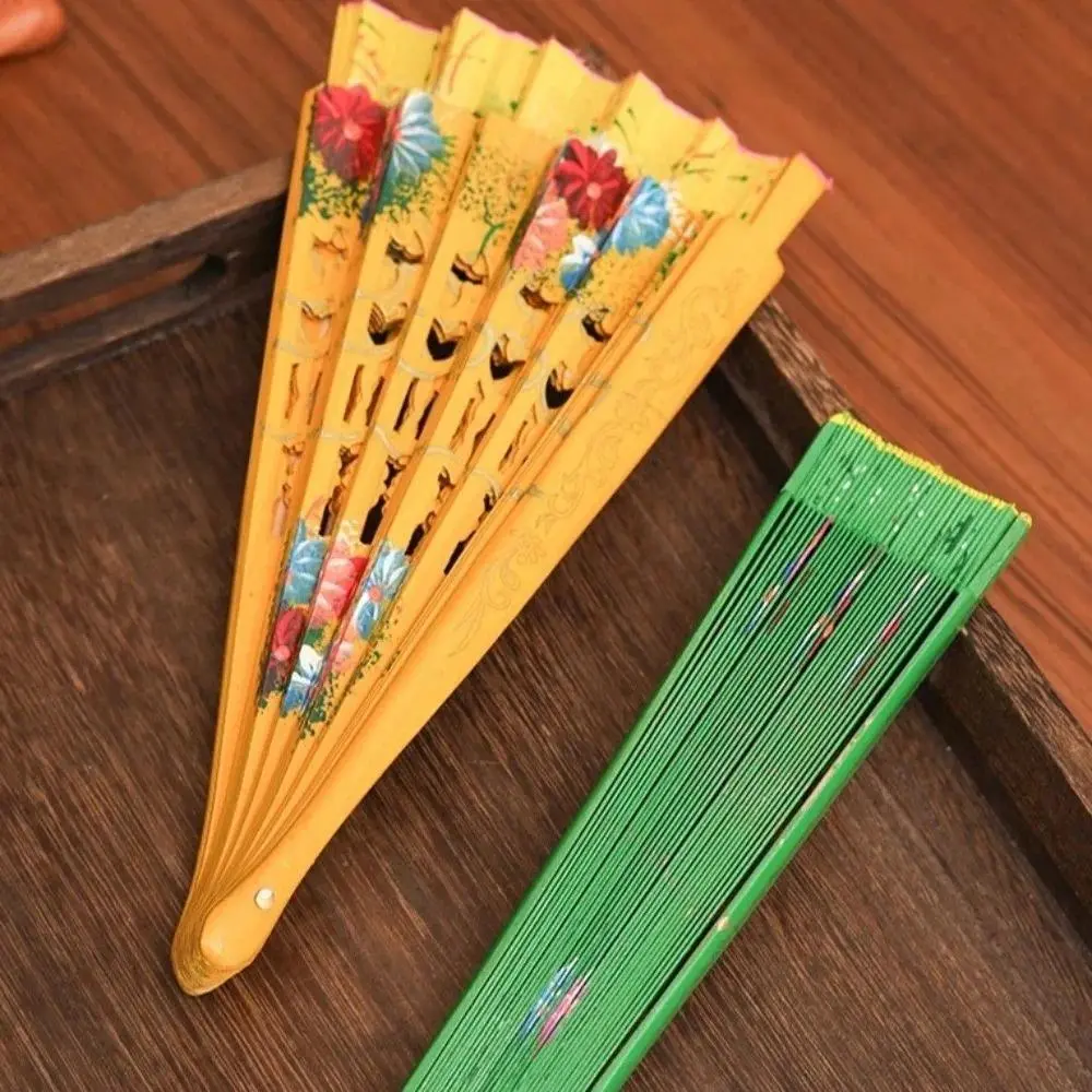 Creative Classic Hand-painted Fan Colorful Hand Crafted Folding Fan Decorative Antique Spanish Wood Fan Home Ornaments