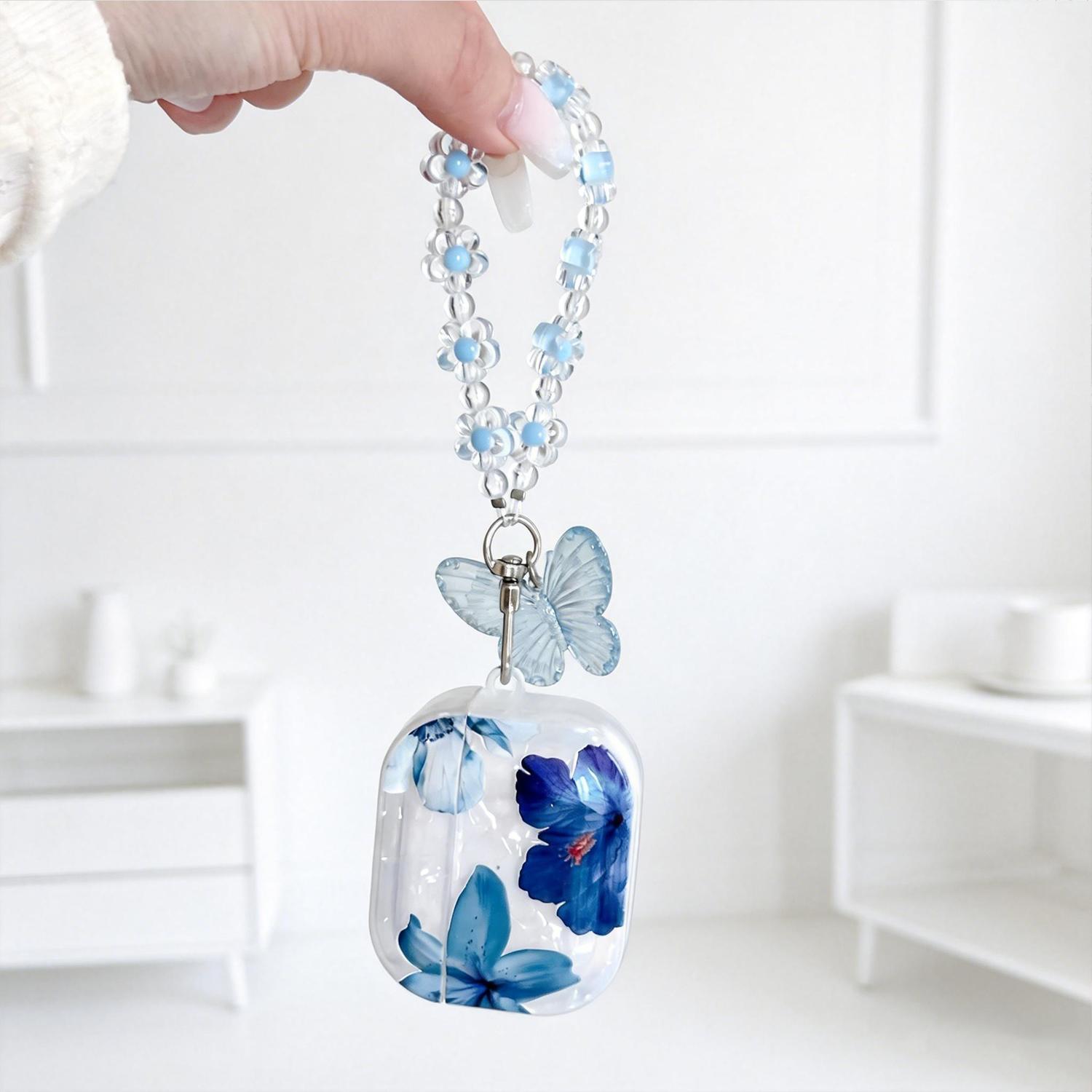 for Airpod Pro 3 4 2 1 Case 2026 Cute Butterfly White Marble TPU Protective Cover with Keychain Case for Girls Women