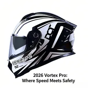 2026 New Motorcycle Full-Face Helmet, Dual Lens Carbon Shield, Dot Certified, Complete Coverage, Motorbike Helmets