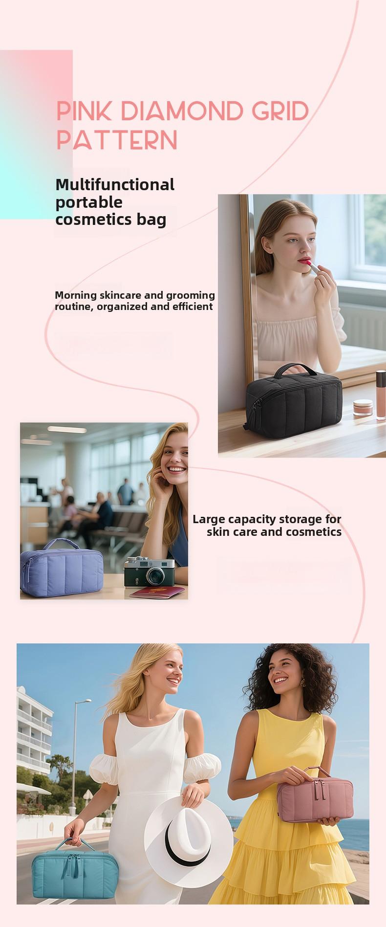 Travel Makeup Bag for Women Waterproof Portable Cosmetic Case Large Capacity Toiletry Organizer Multiple Colors Gift