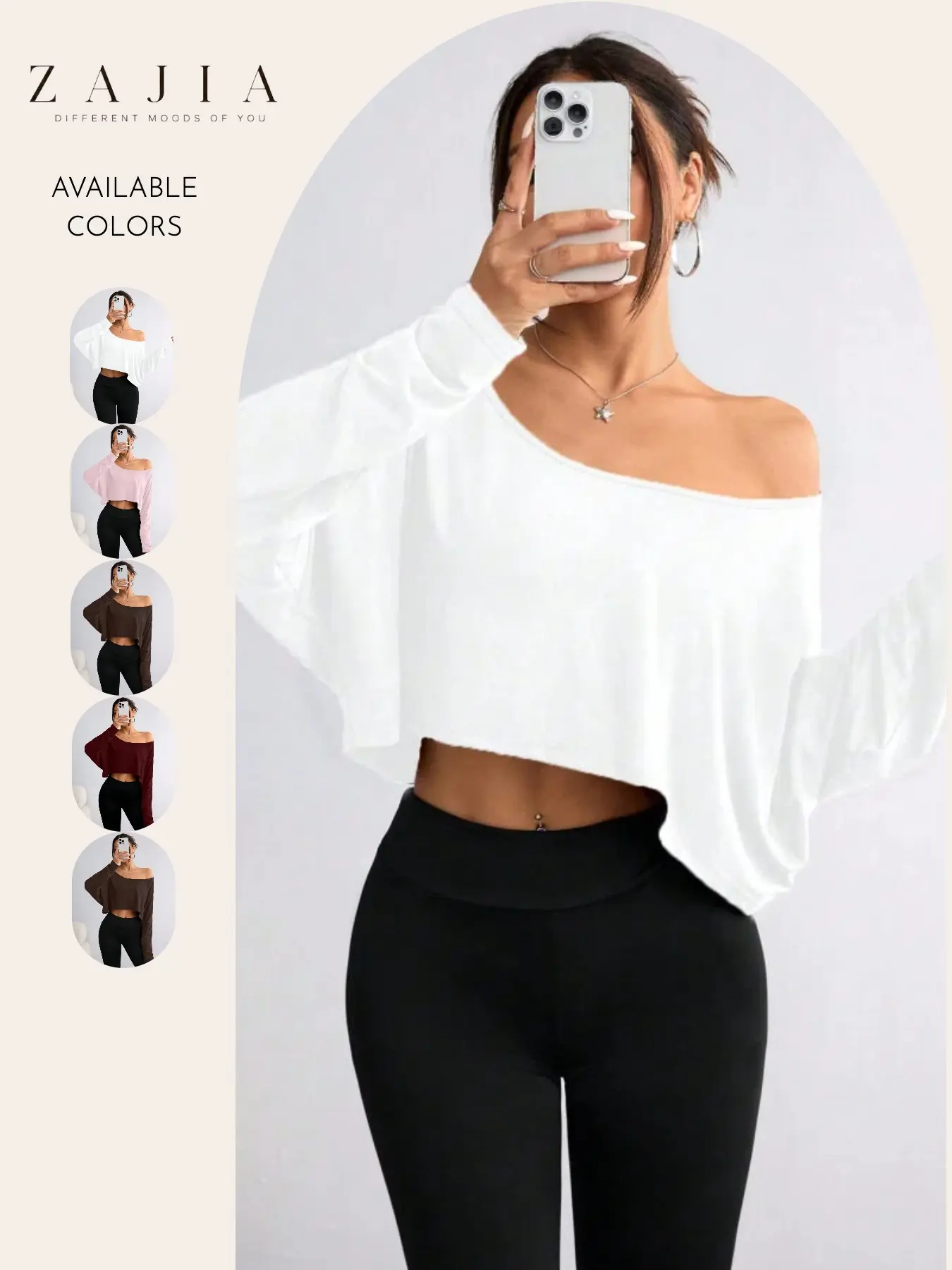 Women's off Shoulder Crop Top, Long Sleeve Loose Fit Batwing Blouses Shirt, Casual Oversized Pullover, Sexy Lounge Yoga Workout Cover Up