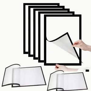 7-Pack A4 Magnetic Self-Adhesive Frames, Portable Wall-Mounted Plastic Photo Display, Ideal for Photos, Magnetic Whiteboard, Minimalist Decor