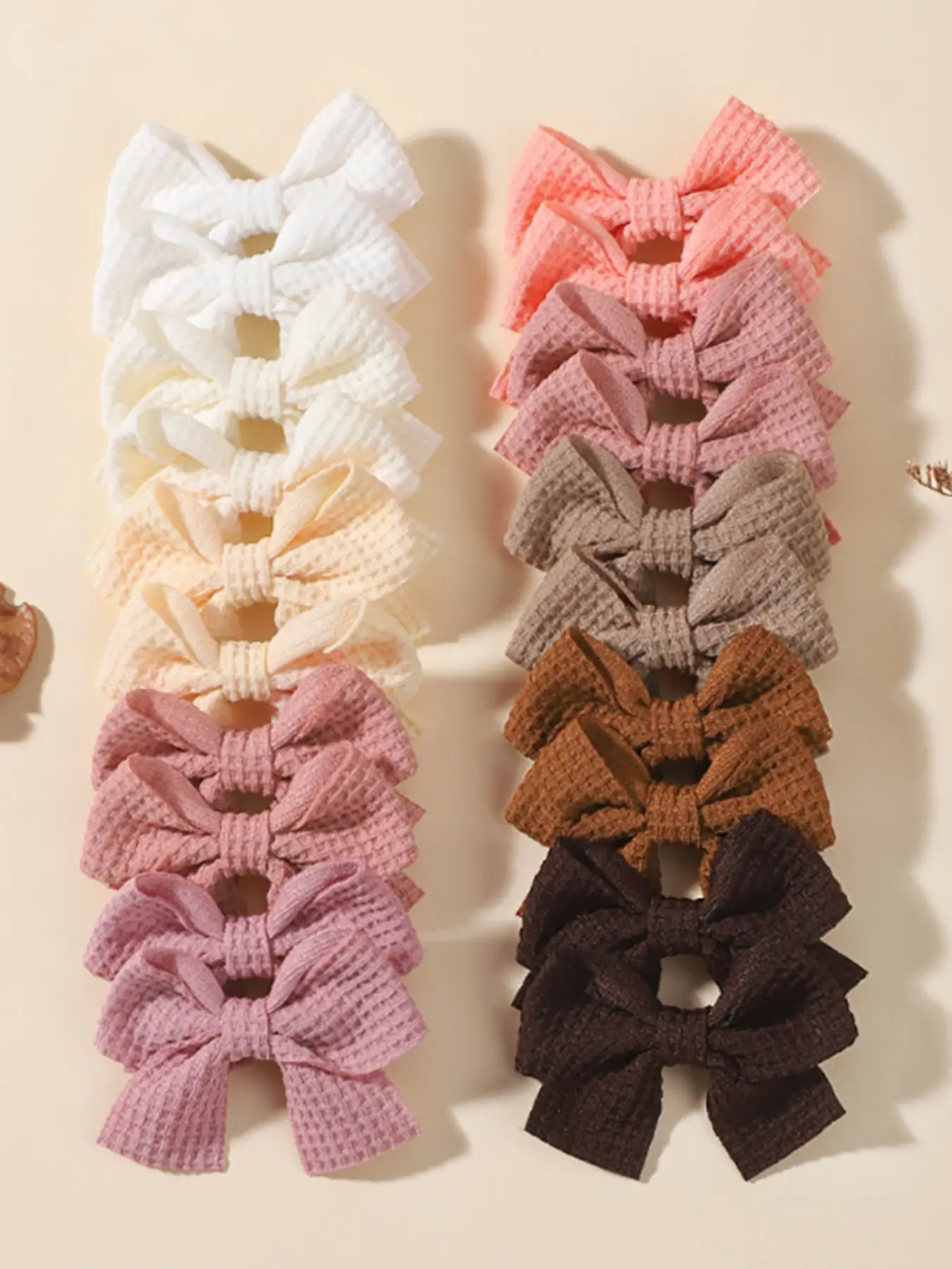 20 Pcs Soft Cotton Bow Hair Clips, Cute Baby Girl Accessories, Colorblock Design, Elegant Hairbands, Fun Kids Fashion Items