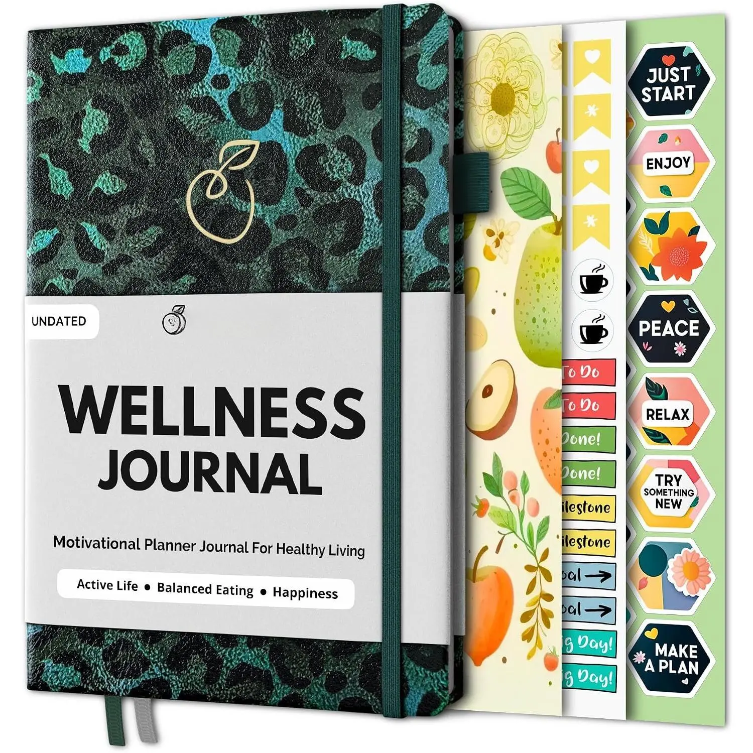 Journal,  Diary  Fitness Planner, Leopard |  Journal and Workout Journal for Women  Men to Track Meals, Fitness, Habits, Gratitude and  Goals, Undated