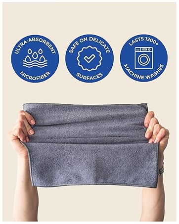 Microfiber Cleaning Cloths (12.5"x12.5") - Premium 1200 Washes Reusable Towels - Ultra Absorbent Lint Free for Car Wash, Detailing, Glass, Mirror & Kitchen - Streak Free Shine