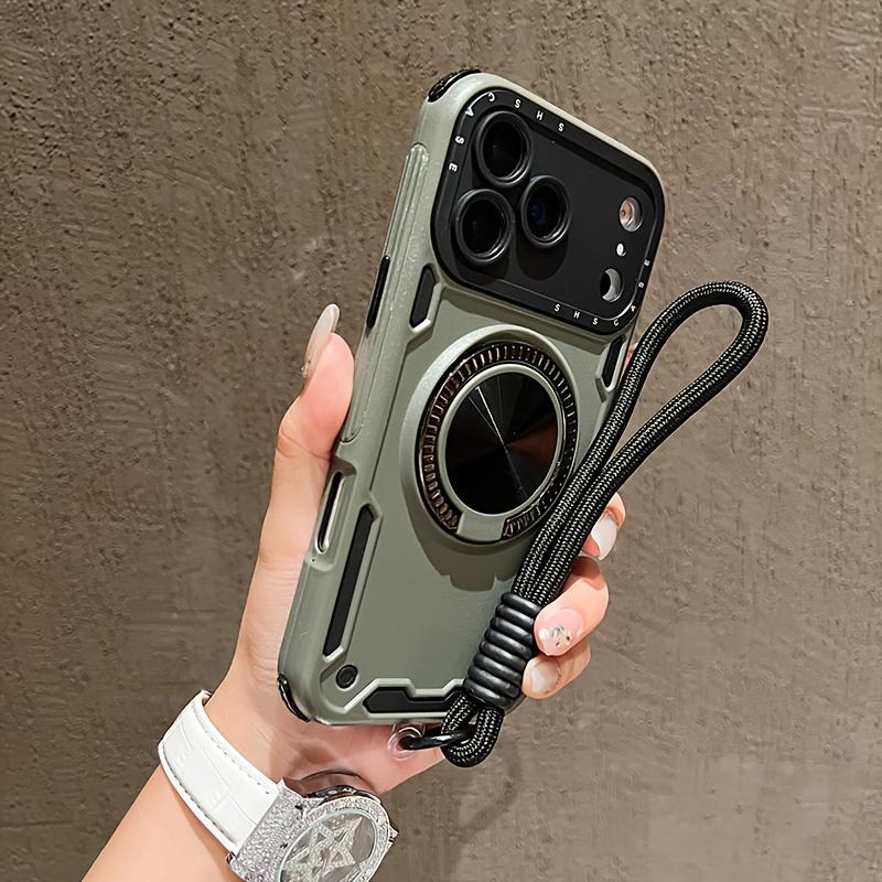 Phone Case: Three-in-one Shockproof and Anti-slip Stand Phone Case with Lanyard, Suitable for iPhone 15/15 Pro Max/16/16 Pro/16 Pro Max/16 Plus/17/17 Pro/17 Air/17 Pro Max. Detachable with a Lanyard for Hand Carrying, Rotatable Stand