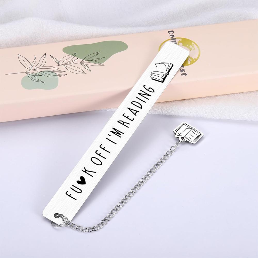 Letter & Book Patterned Stainless Steel Bookmark, 1 Count Durable Bookmark, Funny Gift for Book Lovers, Book Accessory for Home, Office and School