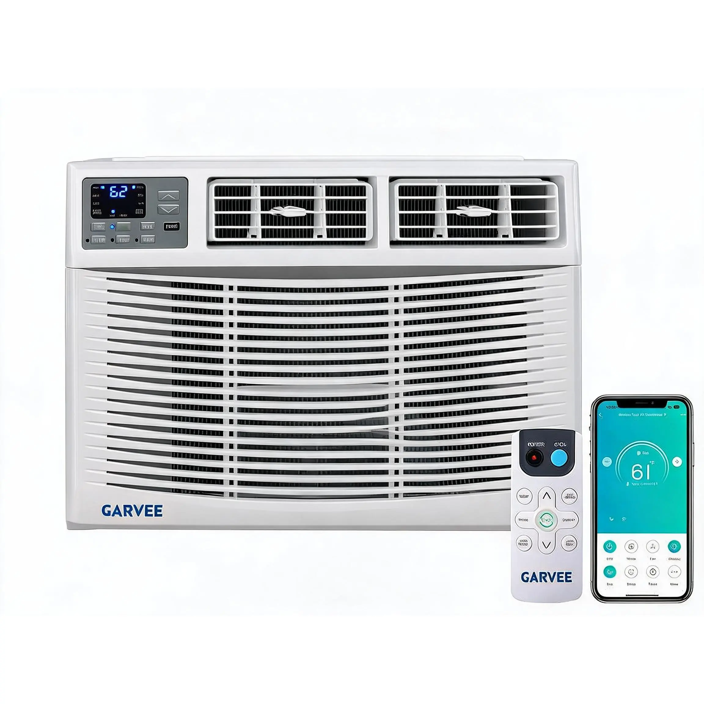 Garvee 8000 BTU 4-in-1 Window Air Conditioner & Heater Combo – Energy Efficient Cooling & Heating – Dehumidifier & Fan – Smart WiFi/App & Remote Control – Alexa Compatible – Up to 350 Sq. Ft