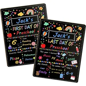 First and Last Day of School Chalkboard Sign, 14 * 11in  Double-Sided  to School Board for ,   School Memory Photo