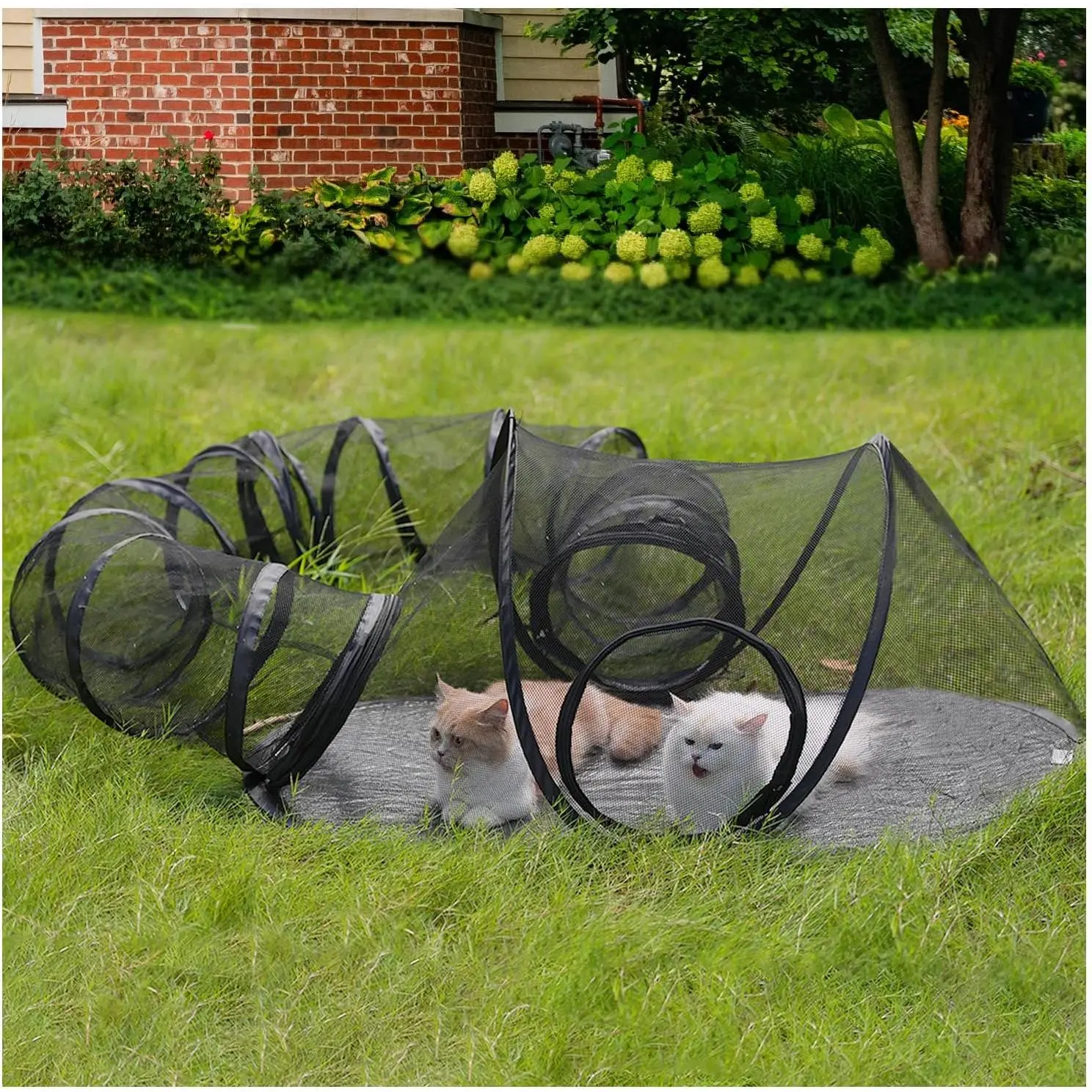 Outdoor Cat Enclosures, Portable Cat Tent for Outside Enclosure for Indoor Cats, Catio Outdoor Cat Enclosure for Kitty and Small Animals, Cat Playpen with Tunnel, Storage Bag