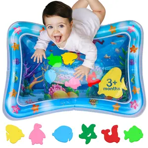 Tummy Time Water Mat – Inflatable Water Play Pad  Babies - Sensory Tummy Time Mat  Floor Play - 100% BPA-Free & Leakproof - Baby, Infants 3-12 Months