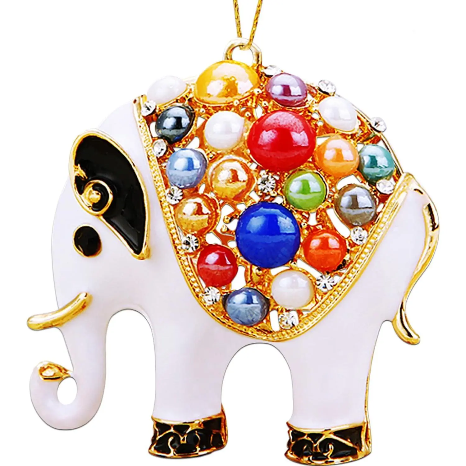 White Elephant Ornament, Metal Elephants with Rhinestone, Funny Christmas Ornaments, Small Cute Christmas Ornaments for , Elephant Gifts for Women