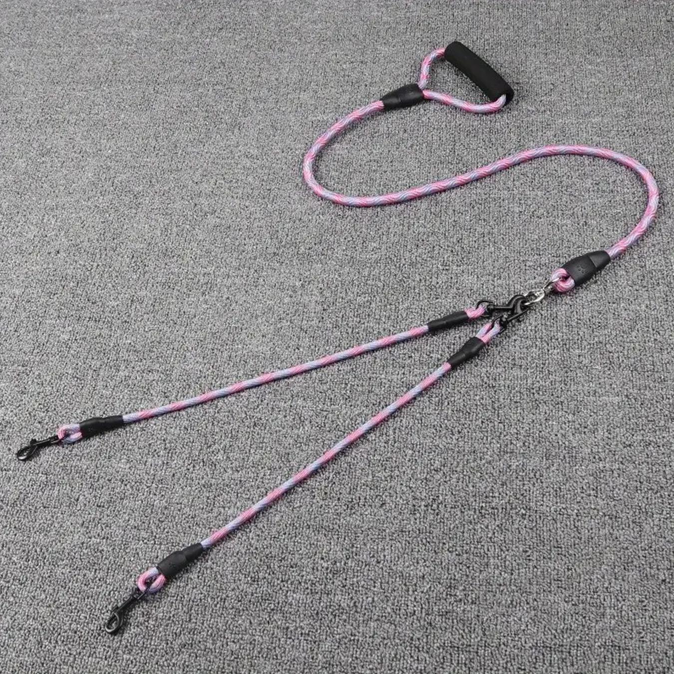 Double-ended Dog Leash, 1 Set Removable Wave Pattern Pet Leash, Pet Traction Rope, Anti-winding Pet Supplies for Outdoor Walking, Dog & Cat Accessories, Removable Components
