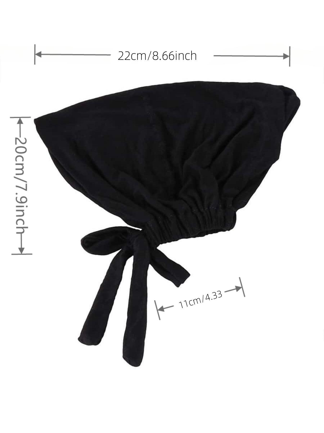 1 Piece Muslim Drawstring Headscarf, Adjustable Hijab Tube Cap Under Scarf, Elegant Casual Chic Chiffon Solid Color Turban For Women, Convenient Accessories For Daily Wear