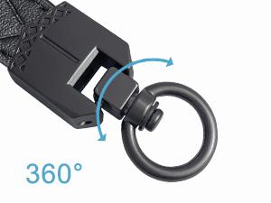 Leather Wristlet Keychain,Car Key Chain Wrist Keychain with 3 Key Ring and Anti-Lost D Ring (Purple)