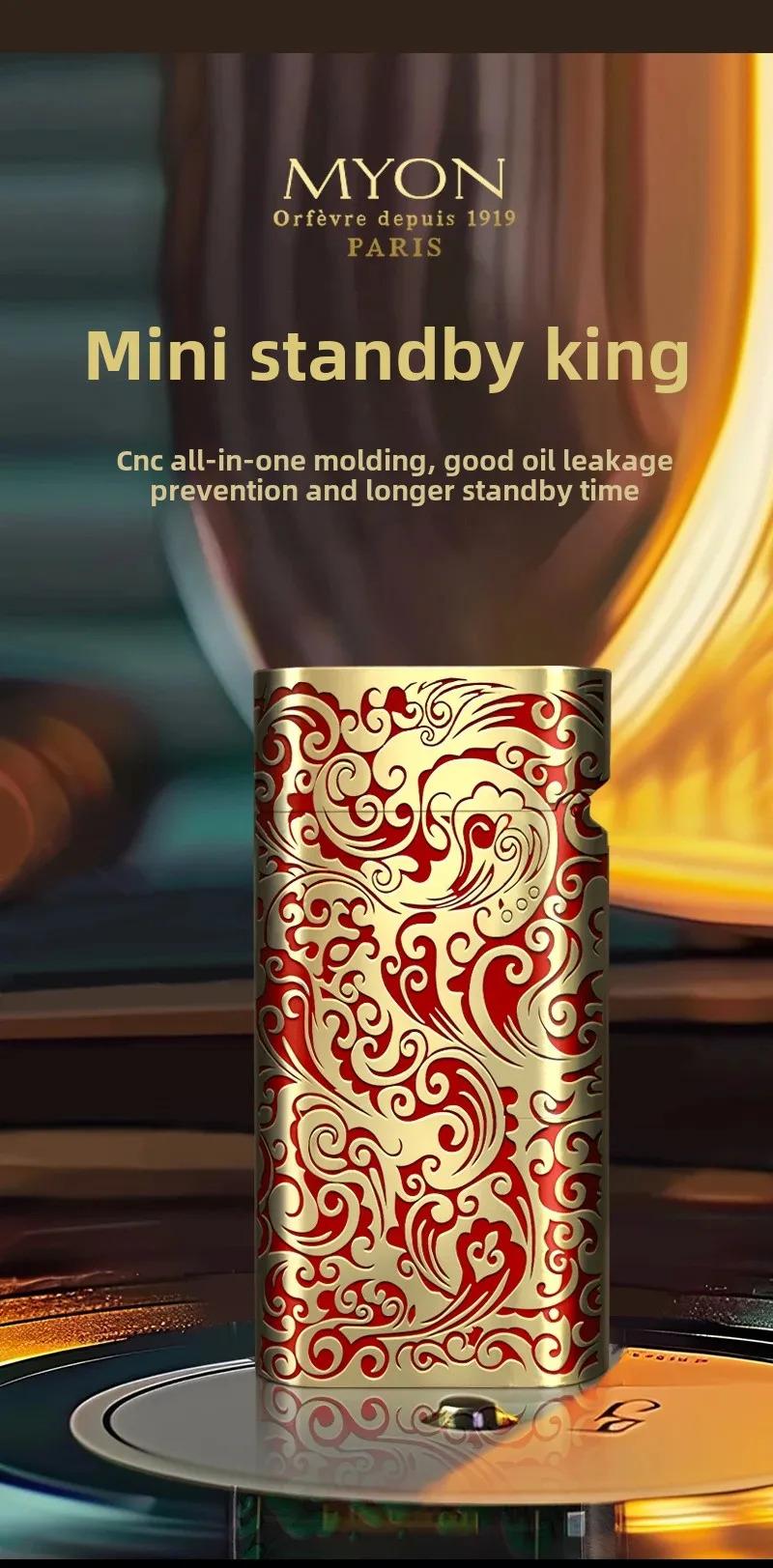 Luxury Gold Plated Vintage Lighter Full Copper Mini Size Unique Gift for Men Birthday Father Husband High End Fashion Collectible No Fuel Included