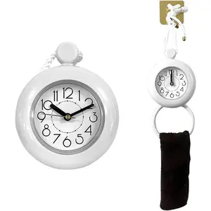 Waterproof Shower Clock 4.72in Analog Quartz Bathroom Clock with Silent Movement Hanging or Standing ABS Plastic White 1 AA Battery Required Not Included