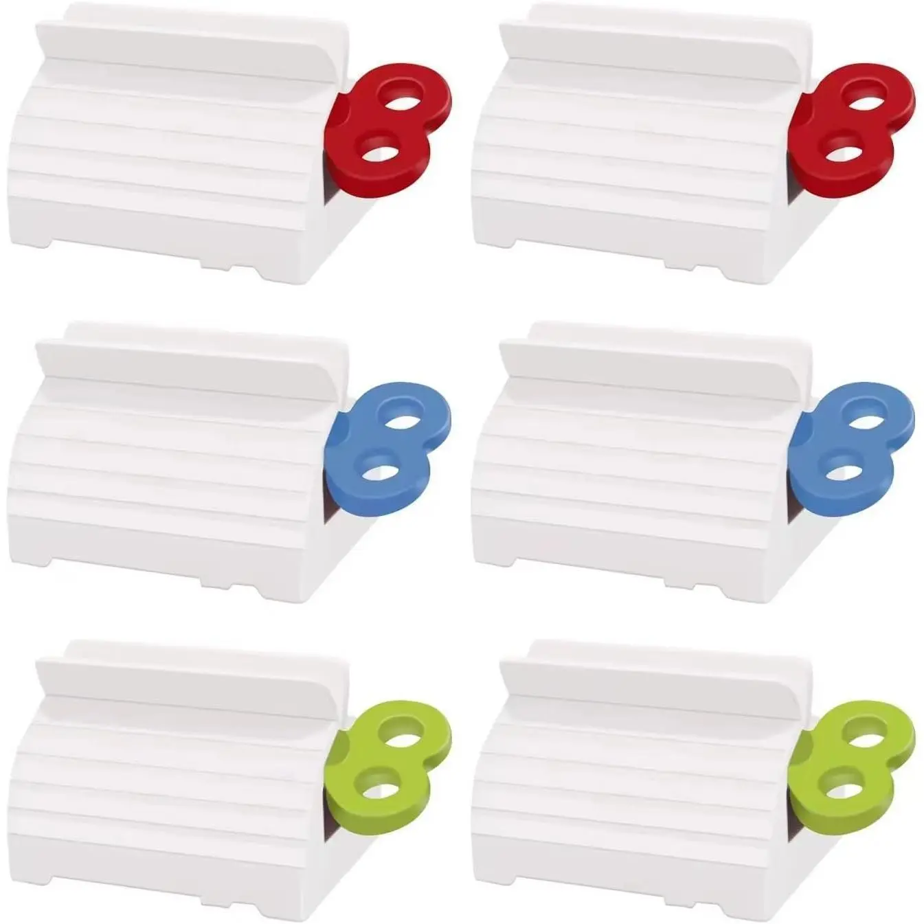 6 Pack Toothpaste Squeezer, Toothpaste Squeezer Rollers，Toothpaste Tube Squeezers Clip Holder Stand Winder