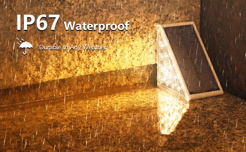 12 Pack Volisun Outdoor Solar Stair Lights 80 lumens IP67 Waterproof LED Step Lighting with Easy Installation for Patio Deck & Garden