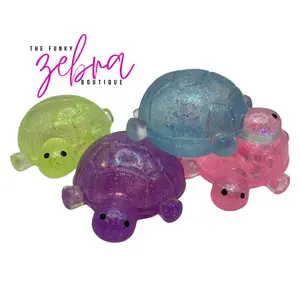 Sparkle Glitter Turtle Sugar Squeeze Squishy Fidget Toy - Pick Your Color