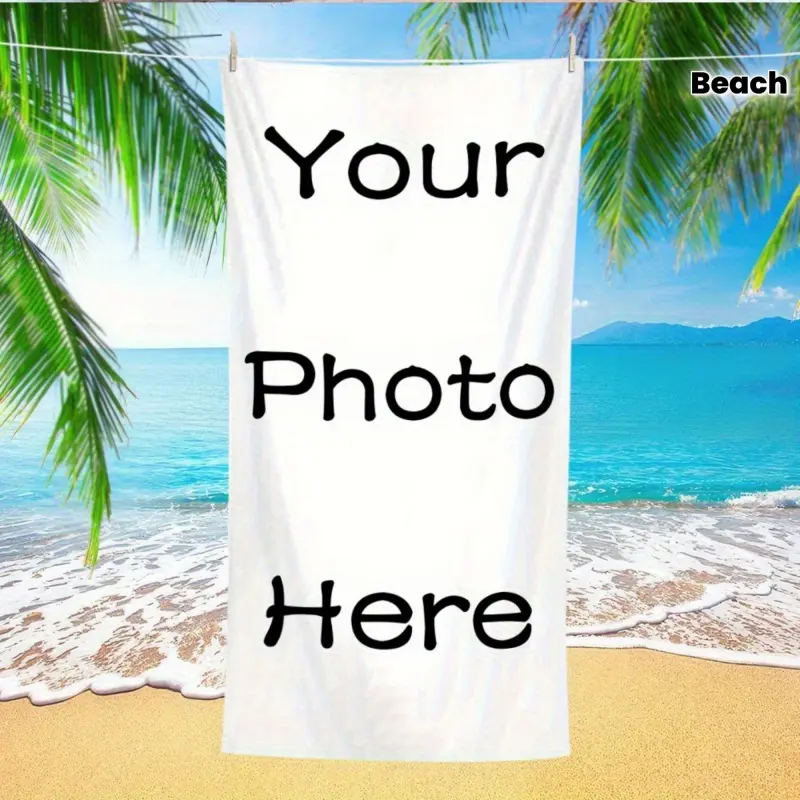 essential,,standard,portable,,hostess,,,xl,luxury,bathtowels,decorative,boat,personalized,towels,drying,Custom Photo Beach Towel Print Your Own Picture and Name Soft Microfiber Quick Dry Bath Towel Pool Vacation Yoga Spa Upload Image Online Pool Party Tra