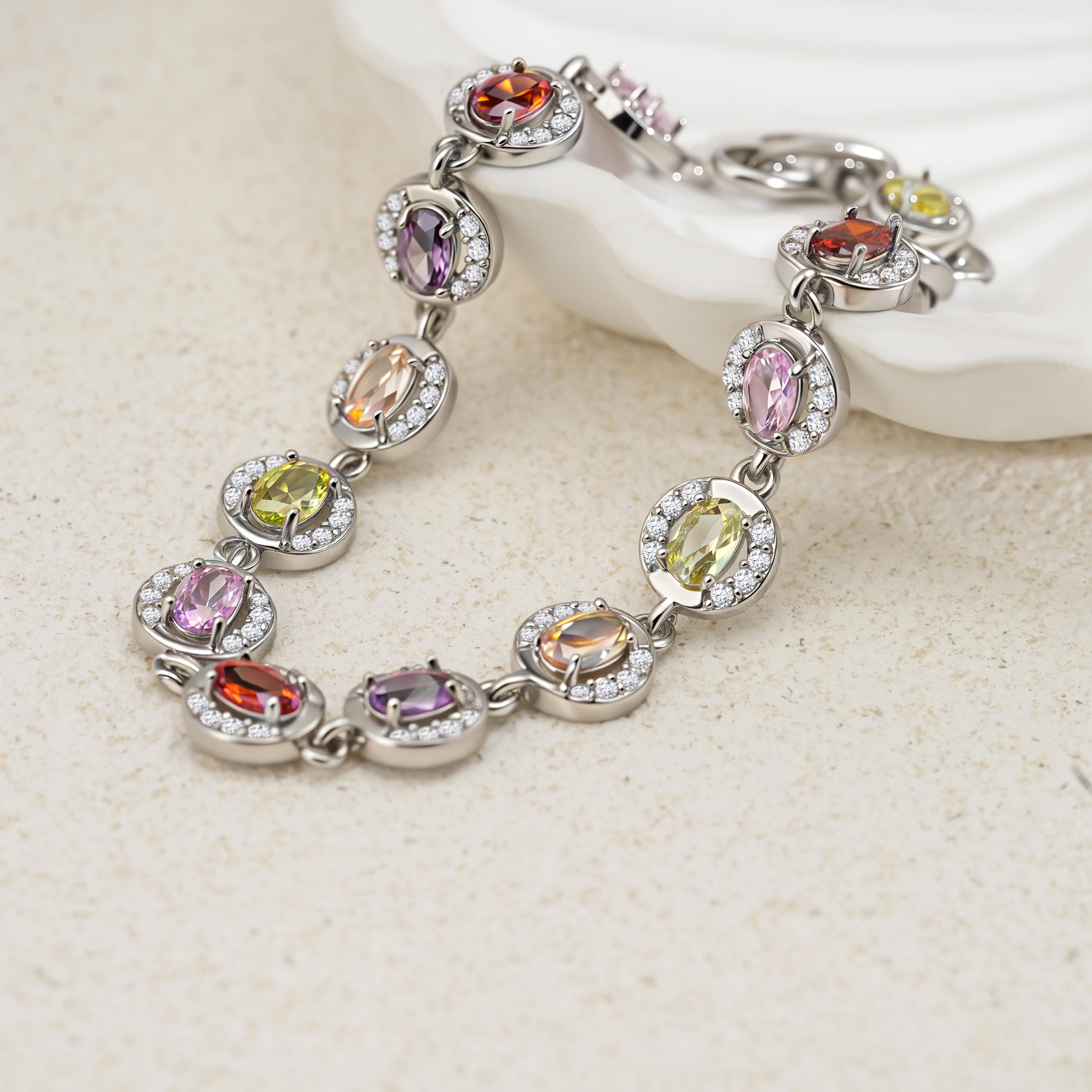 MEIITRUE 14K Gold Plated Multi Colored Tennis Bracelet for Women Hypoallergenic Cubic Zirconia Bracelet Adjustable Glow in Five Ways Fashion Jewelry Gift for Girls