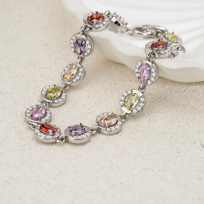 MEIITRUE 14K Gold Plated Multi Colored Tennis Bracelet for Women Hypoallergenic Cubic Zirconia Bracelet Adjustable Glow in Five Ways Fashion Jewelry Gift for Girls