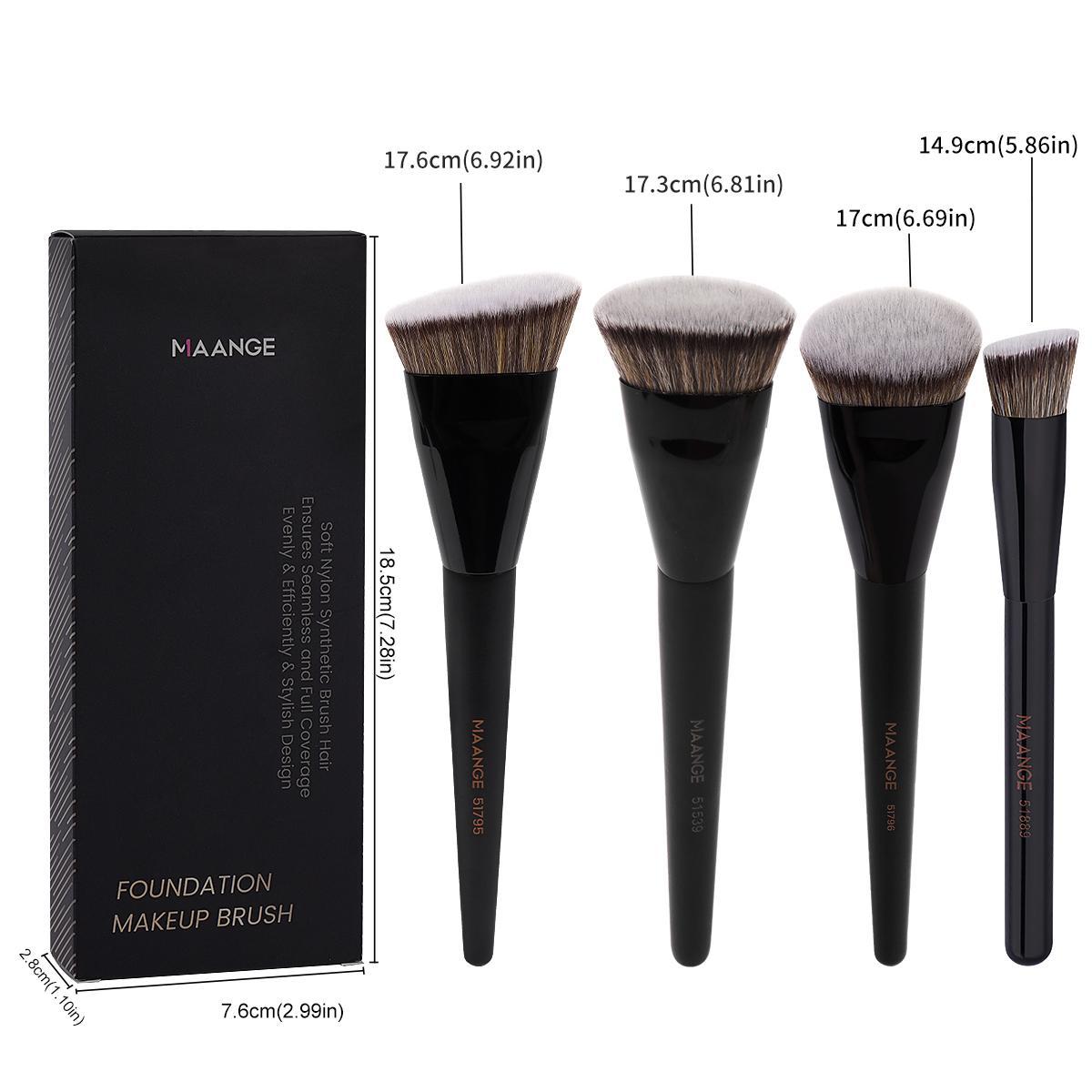 MAANGE Professional Makeup Brush Set, 4 Pcs/Set Versatile Soft Makeup Brushes for Foundation, Eye Shadows & Highlighter, Brushes with Comfortable Grip #GLOBAL PICKS