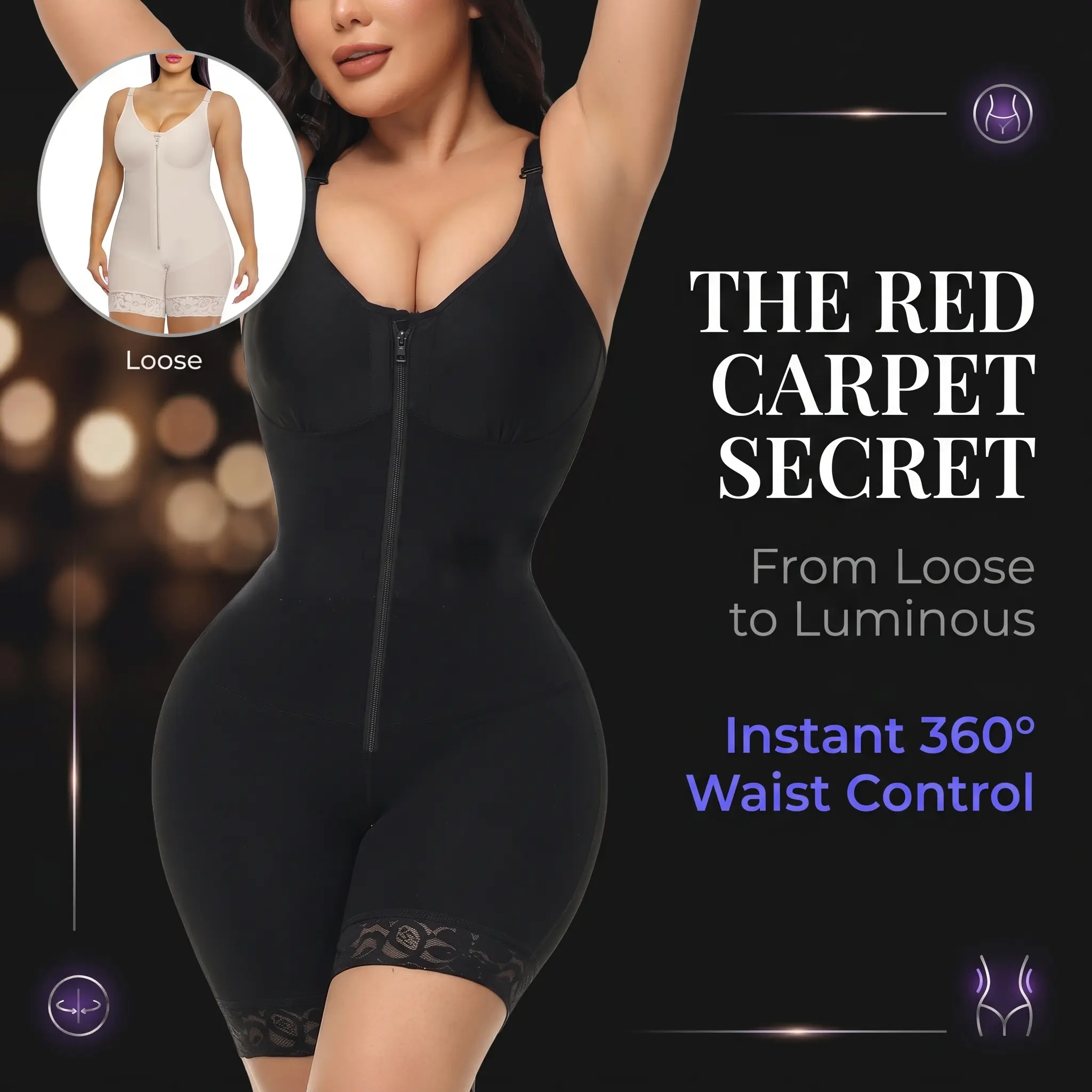 Plus Size Open Bust Body Shaper Adjustable Straps Firm Tummy Flattening Butt Lifting Lace Anti Roll Hem Compression Garment Postpartum Recovery Shapewear Shorts women trainers waist Bodysuit with Bra Cup