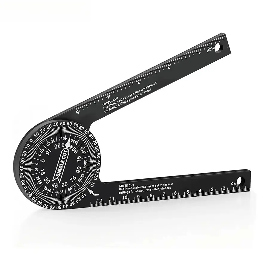 7 Inch Aluminum Miter Saw Protractor, Professional Angle Measuring Tool, Comes with Two Extra Straightedge Protractors for Woodworkers, Builders, Plumbers, Home DIY, TikTokShopBlackFriday