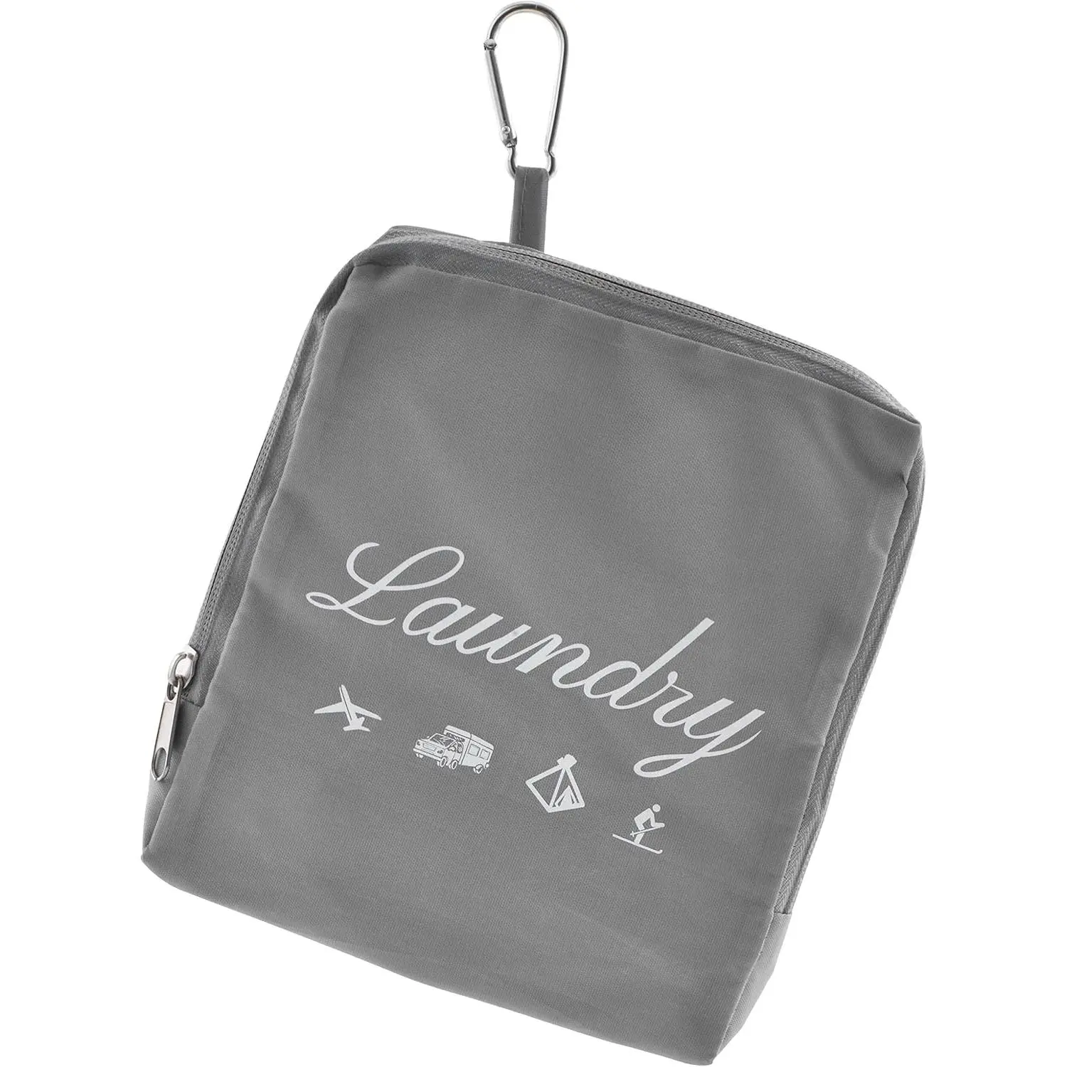Travel Laundry Bag, Dirty Clothes Bag 【Upgraded】 with Handles and  Carabiner, Collapsible Laundry Bag for Travel, Camp, Fitness, and Students(1Pcs Grey) 24"L x 21"W