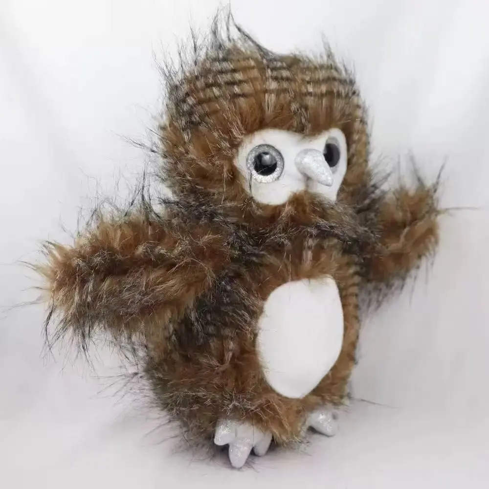 Realistic Owl Plush Toy, Long Hair Striped Owl Stuffed Animal, Lifelike Bird Doll for Kids, Soft and Cozy Gift