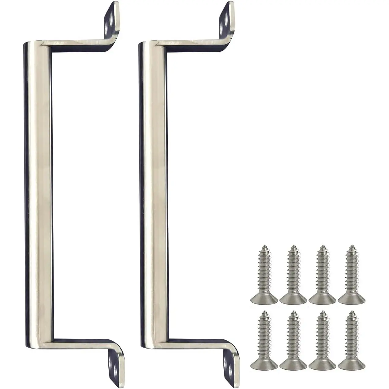 Multifunctional 2-Pack Stainless Steel Door Pull Handles + Screws, 7.5 in (19cm) Medium Tube Handles for Kitchen, Bathroom