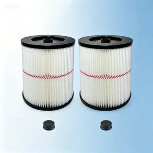 Replacement Wet Dry Vacuum Filter 2 Pack for 5 6 8 12 16 32 Gallon Shop Vac, 9-17816 Red Stripe Compatible, Reusable Durable Foam Sleeve
