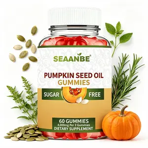 SEAANBE Pumpkin Seed Oil Gummies, Sugar Free, 4,000mg per 2 Gummies, Dietary Supplement, 60 Count